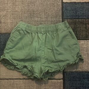 Crewcuts Olive Green Ruffled Shorts